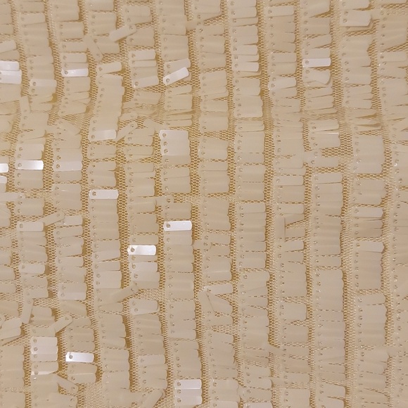 Joe Fresh Cream Colored Sequin Paillets Covered Mini Skirt Size Large - Picture 5 of 16